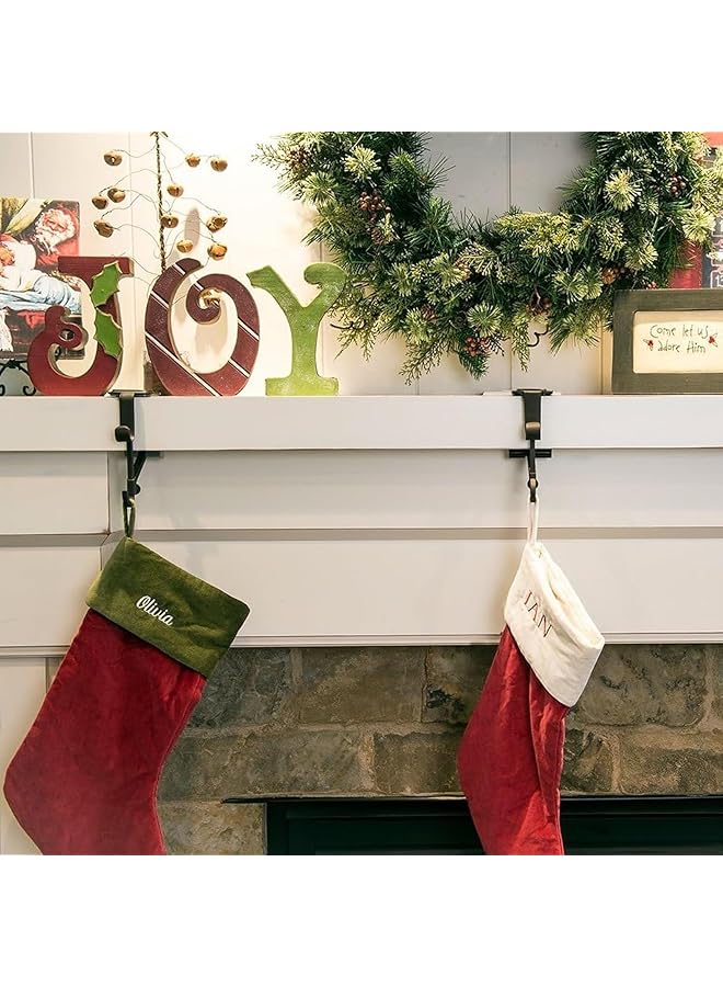 erorex 2 In 1 Mantel Hanger For Garland Adjustable Stocking Hangers For Mantel Weighted Fireplace Garland Hangers Heavy Duty For Door Frame Two Hooks Dual Purpose And Padded Contact Points 3Pcs - Image 4