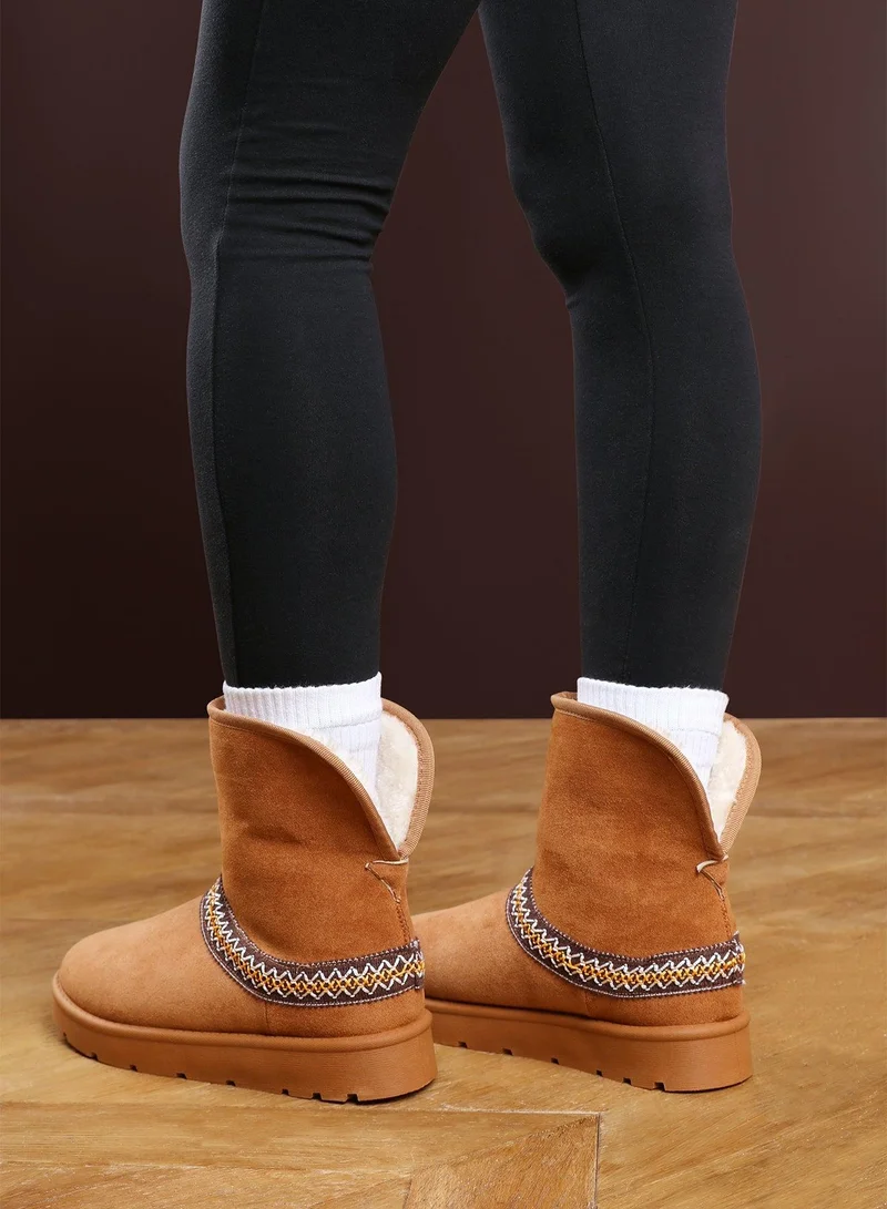 Where's That From Flora' Flat Slippers with Embroidered Trim Detail
