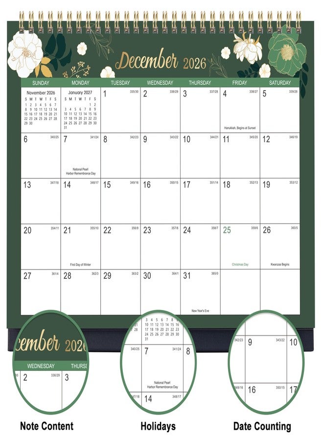 Indeme 2026-2027 Desk Calendar - Flip Desktop Calendar 2026-2027, JUL. 2026 - DEC. 2027, 10" x 8.3", Stand up Desk Calendar 26-27, Twin-Wire Binding - Image 4