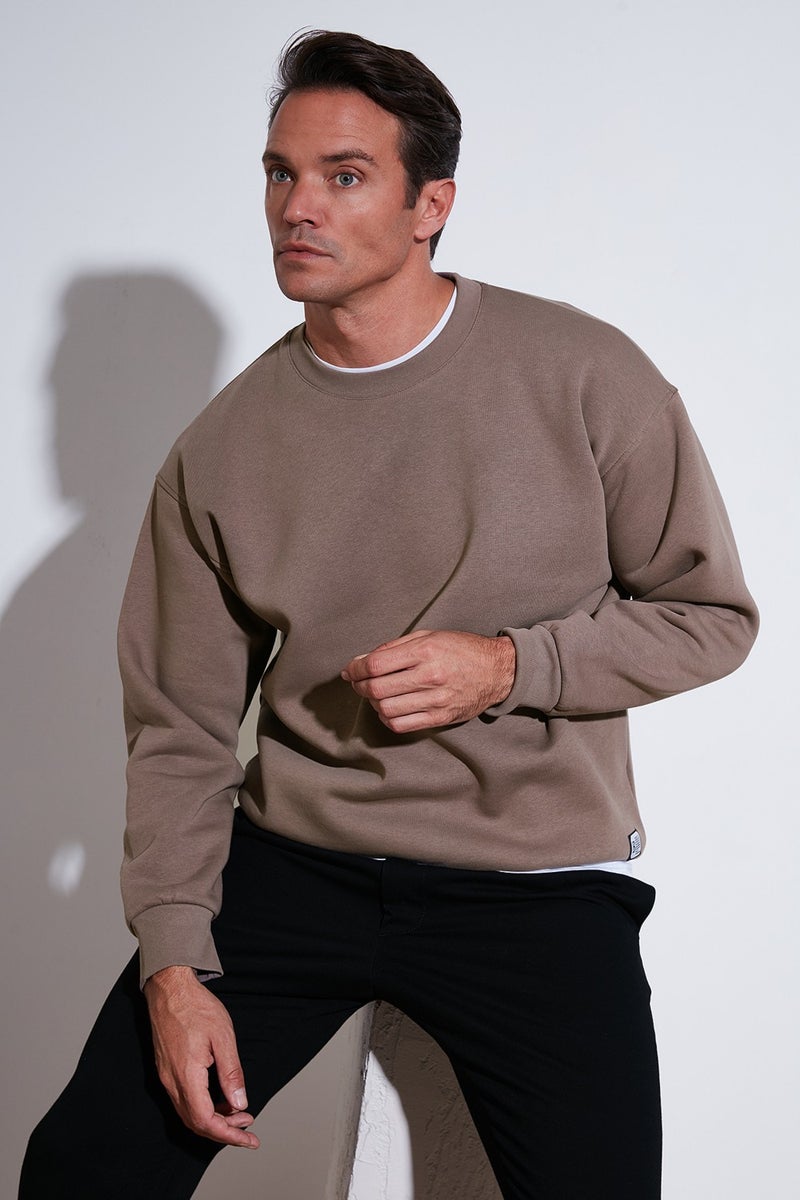 Buratti Regular Fit Crew Neck Cotton Fuzzy Soft Lined Sweat Men's Sweat 5905255 - Image 1