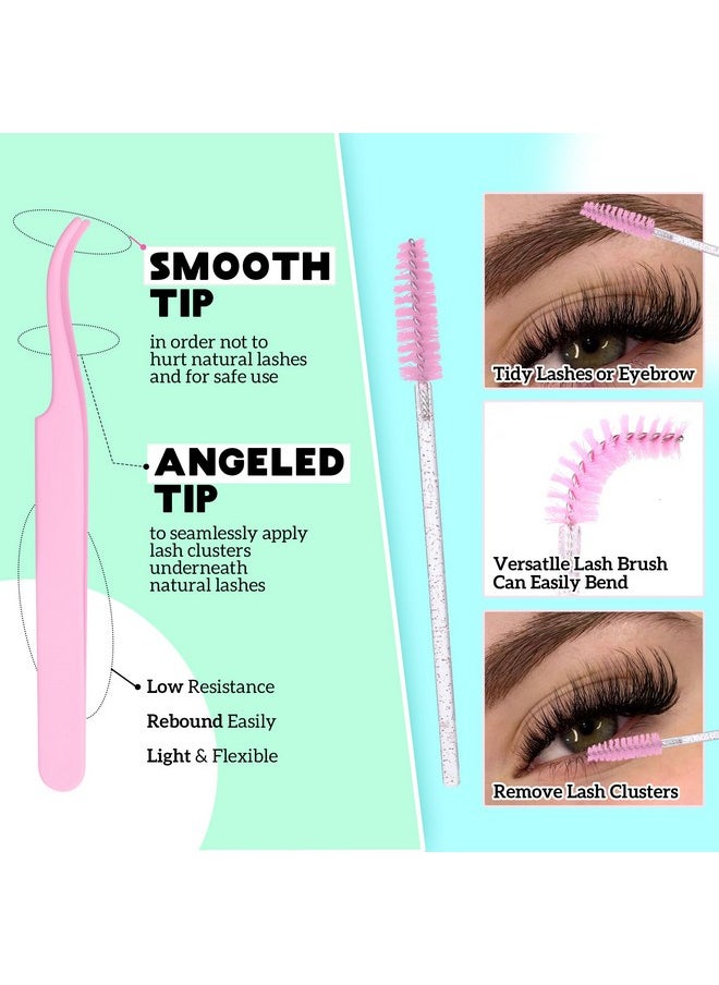 أليس - مجموعة وصلات الرموش DIY D Curl Fluffy Wispy Lash Clusters مجموعة وصلات الرموش الفردية مع رابطة الرموش وأداة وضع الختم للتطبيق الذاتي في المنزل (80P280Pcsmix1016Mm0.07D) - Image 1