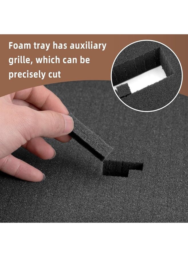 قطع من إسفنج التقاط ونزع - إسفنج التقاط منفصل - إسفنج ورقة مكعب مسبقة النتف مع قاعدة للاستخدام في صناديق ألعاب الطاولة ودرج التخزين (الحجم: 16 × 12 × 2 بوصة) - Image 3