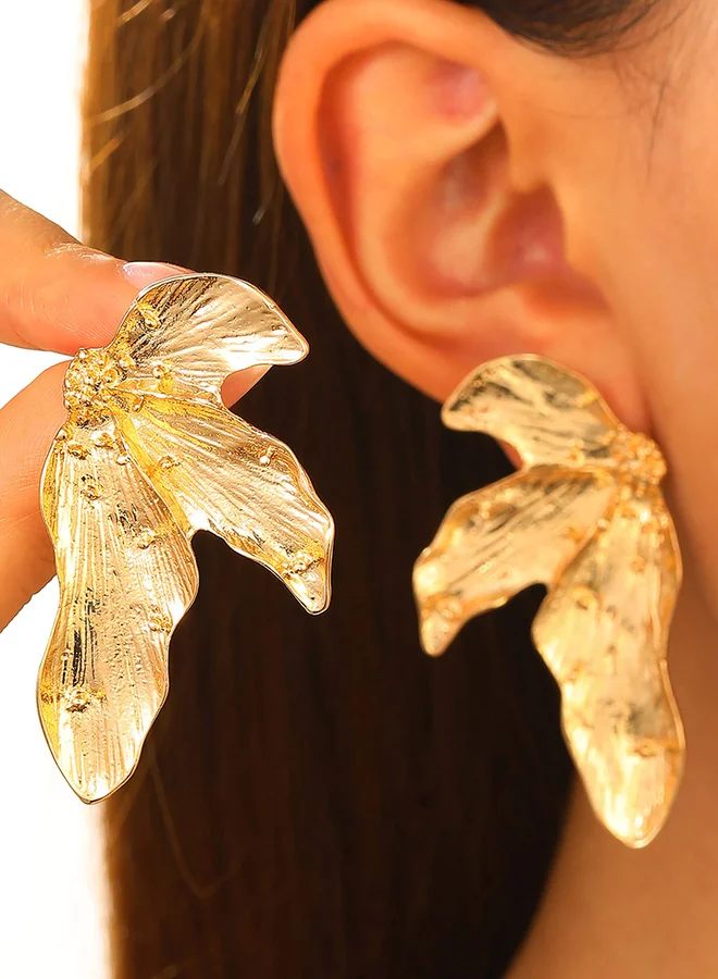 Take Two Textured Leaf Shaped Earrings