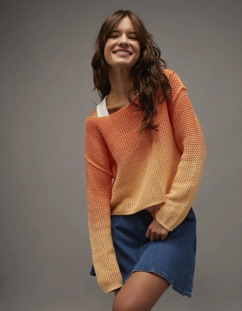 AE Sunchaser Cropped Boatneck Sweater