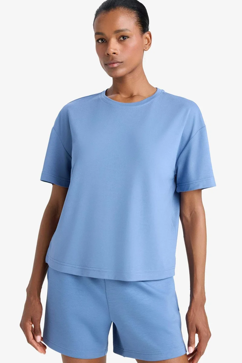 ديفاكتو DeFactoFit Oversize Fit Crew Neck Sports Modal T-Shirt