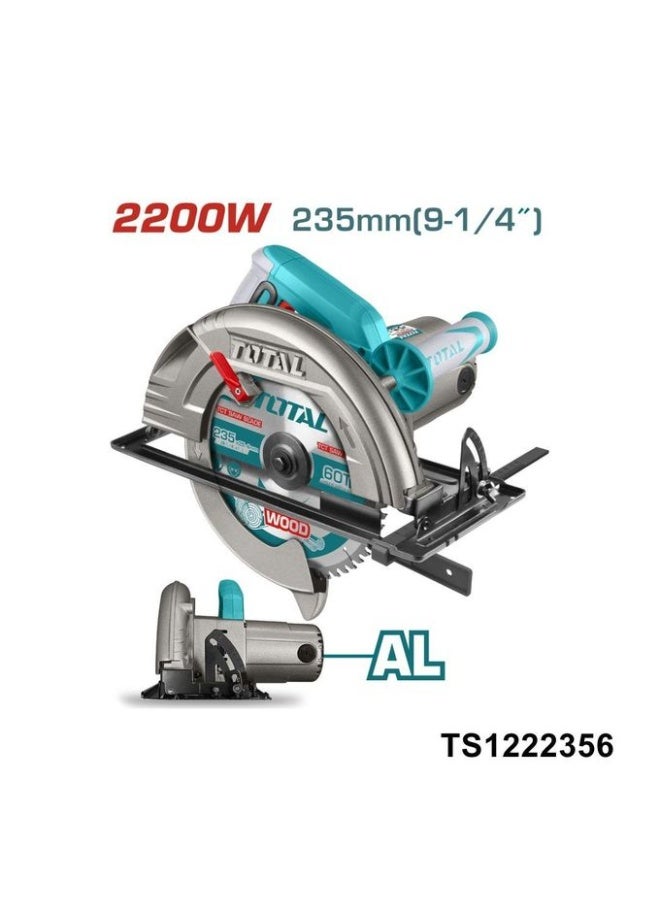 توتال منشار دائري توتال تولز 2200 واط بقطر شفرة 235 ملم (9-1/4 بوصة) TS1222356 - Image 1