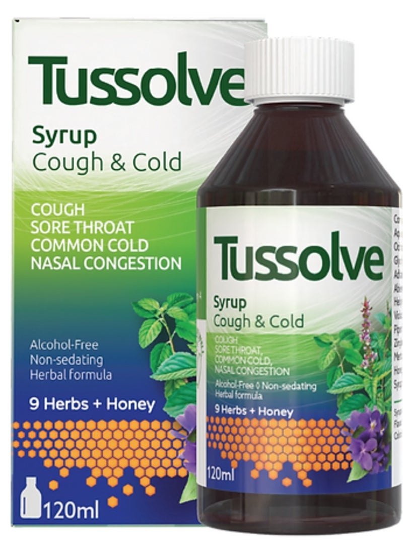 Tussolve Herbal Cough And Cold Syrup Respiratory Wellness Throat Comfort Herbal Formula 120ml
