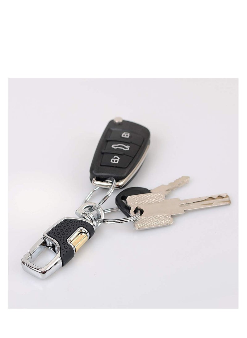 Excefore 2 Pack Key Chain with (Gift Box) Heavy Duty Car Keychain with 2 Metal Key Rings Carabiner Keychians-Black and Brown - Image 4