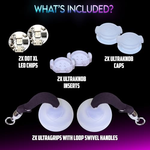 UltraPoi UltraKnob Swivel Handles Set (Pair (2)) - Rechargeable LED Poi Knob Handles - Over 30 Brilliant Rainbow Color Modes & Flashing Patterns - Silicone Knob Set for Poi, Flow Arts & Light Spinning - Image 5