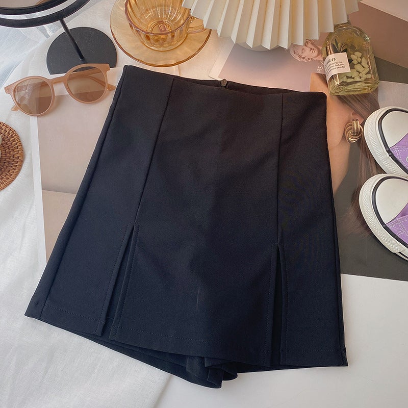 Fall 2023 High Waist Culottes A- Line Split Girl Short Skirt Women'S Design Sense Niche Hip Skirt - Image 1