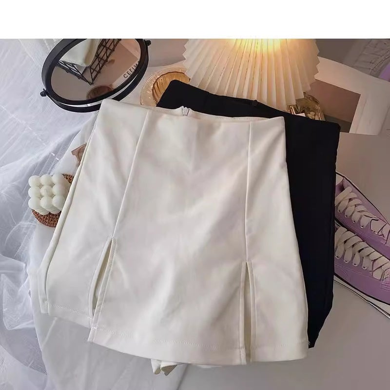Fall 2023 High Waist Culottes A- Line Split Girl Short Skirt Women'S Design Sense Niche Hip Skirt - Image 3