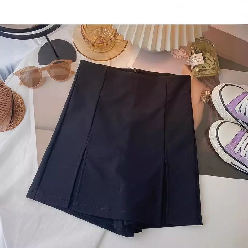 Fall 2023 High Waist Culottes A- Line Split Girl Short Skirt Women'S Design Sense Niche Hip Skirt - Image 5