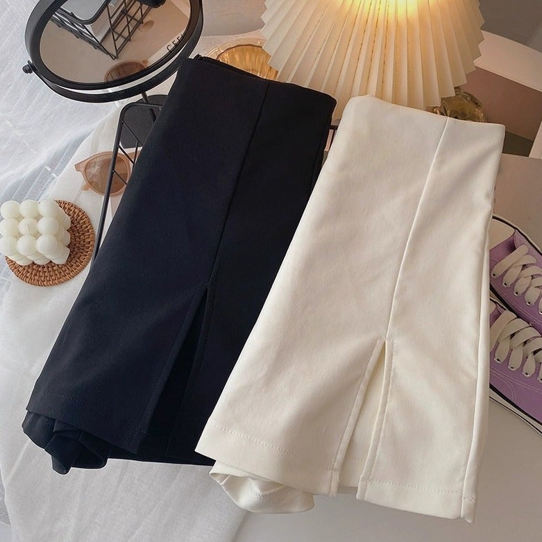 Fall 2023 High Waist Culottes A- Line Split Girl Short Skirt Women'S Design Sense Niche Hip Skirt - Image 2