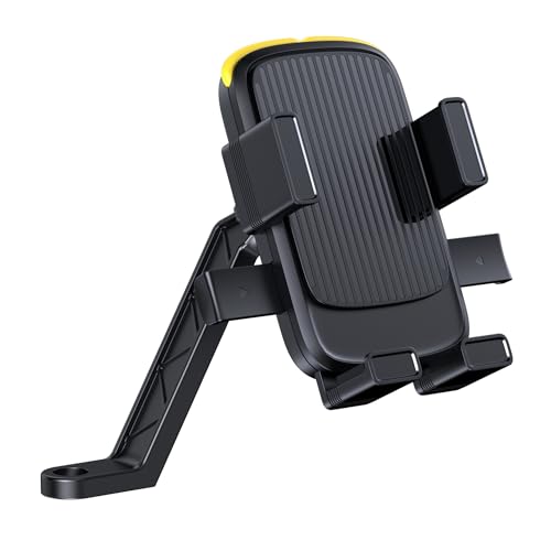 Glangeh Mobile Holder for Bike with Adjustable Locking, 360° Rotation, Real Mirror Mount, Shock Proof Rubber String Grip Hold, one Touch Lock Support Fits 4.7"-7.2" Smartphones(J38+W15) - Image 1