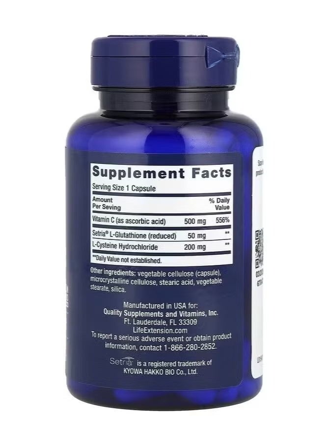 Life Extension Glutathione, Cysteine & C, 500 mg of Vitamin C, Powerful antioxidant Supplement to Support Liver Health, Gluten-Free, Non-GMO, 90 Capsules - Image 2