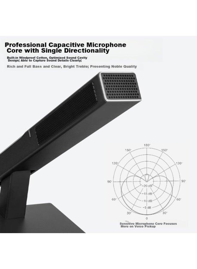 Shile Conference Room Microphone, Condenser Mic, Mixer Amplifier, Ground Plug, Suitable For Broadcasting, Desktop Wired 48v Square Pole Gooseneck Microphone, One Piece, Ye-04 - Image 2