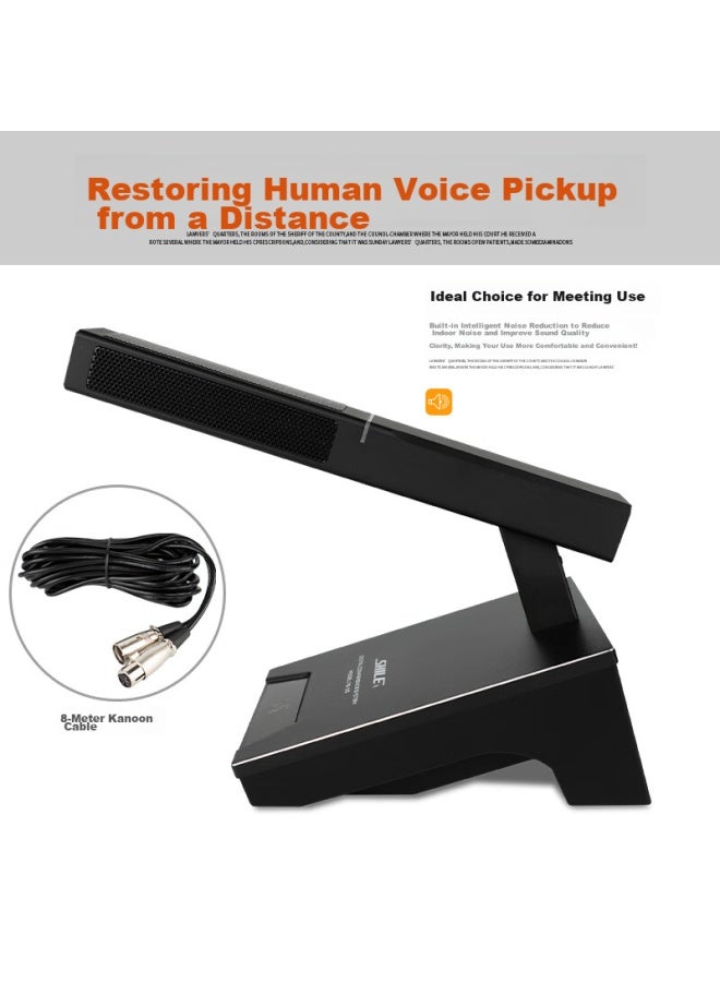 Shile Conference Room Microphone, Condenser Mic, Mixer Amplifier, Ground Plug, Suitable For Broadcasting, Desktop Wired 48v Square Pole Gooseneck Microphone, One Piece, Ye-04 - Image 3