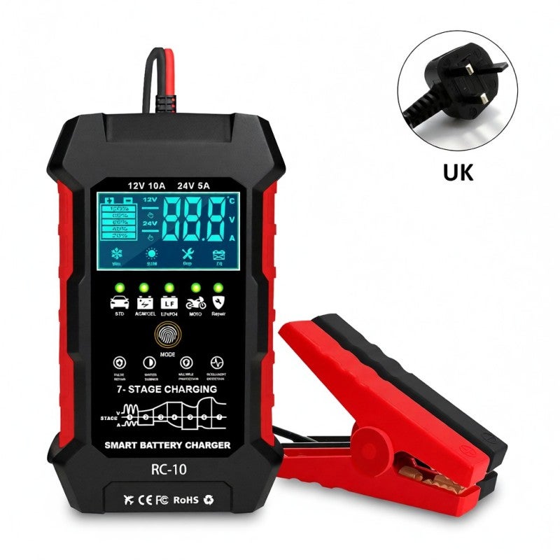 Konnwei RC-10 12V 10A & 24V 5A Battery Charger Battery Pulse Repair Tool for Lead-acid Automotive, Marine, Deep-cycle Batteries - Image 1