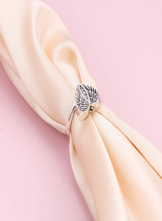 Flyow 925 Sterling Silver Angel Wings Urn Heart Ring Hold Loved Ones Ashes Always in My Heart Keepsake Memorial Jewelry Cremation Rings for Women（7） - Image 4