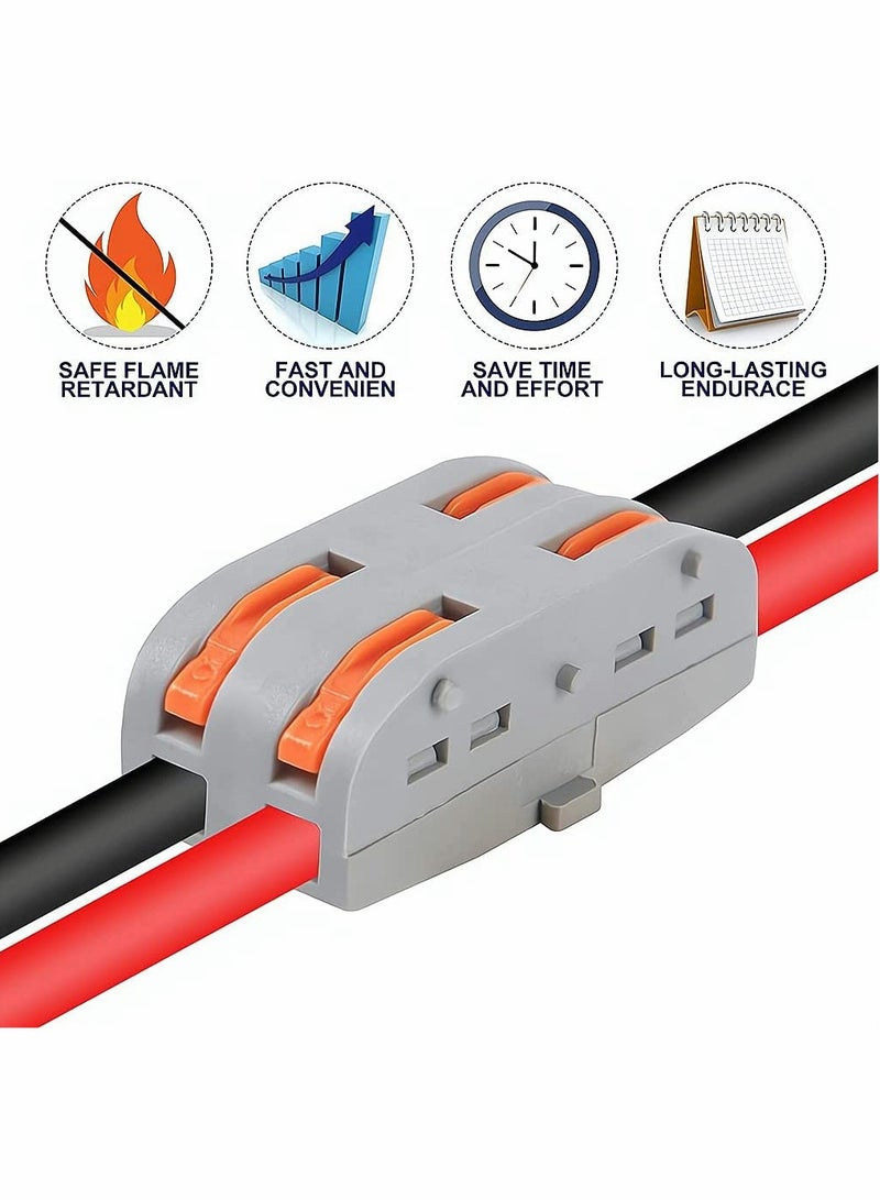 KASTWAVE Compact Wire Conductor Connector Wiring Connector One-to-One Quick Terminal Block Splicing Connectors Assortment Conductor Can Splicing into 2 3 4 5 6 Way 50 Pcs - Image 2