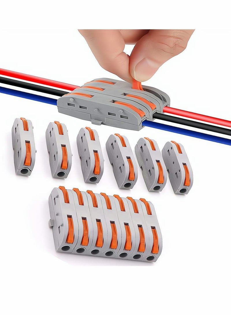 KASTWAVE Compact Wire Conductor Connector Wiring Connector One-to-One Quick Terminal Block Splicing Connectors Assortment Conductor Can Splicing into 2 3 4 5 6 Way 50 Pcs - Image 1