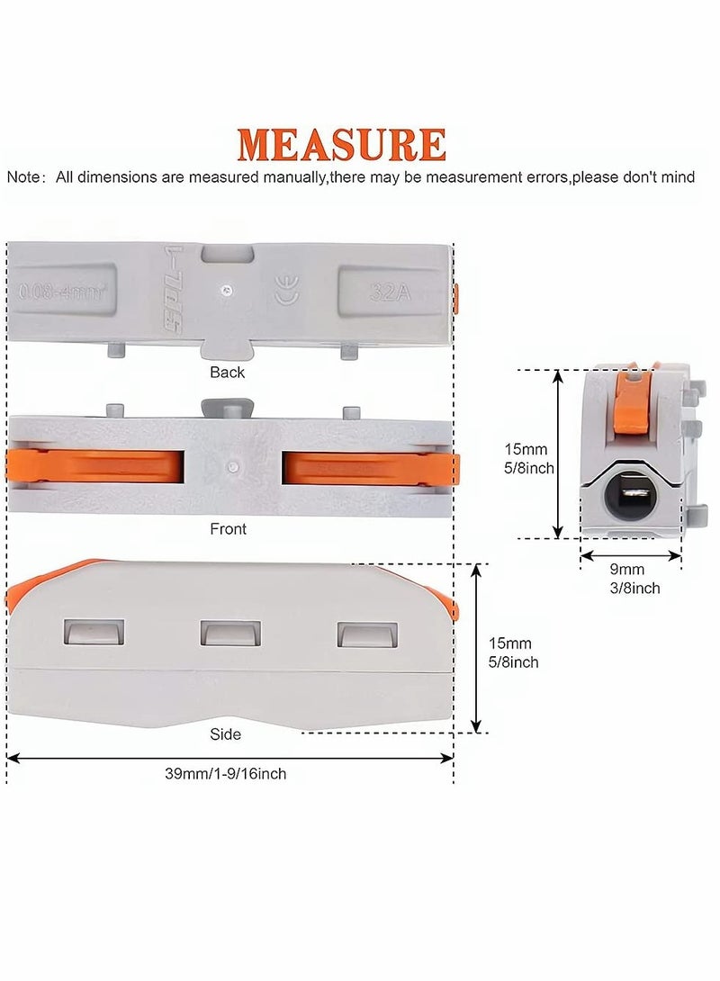 KASTWAVE Compact Wire Conductor Connector Wiring Connector One-to-One Quick Terminal Block Splicing Connectors Assortment Conductor Can Splicing into 2 3 4 5 6 Way 50 Pcs - Image 4
