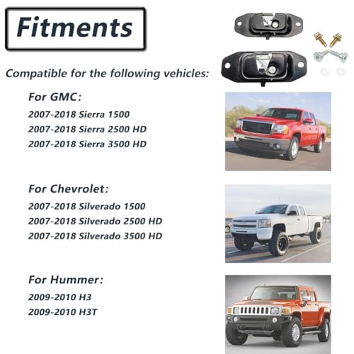 VEELECP Tailgate Latch Left and Right Side Compatible with 2007-2018 Silverado 1500, Sierra 1500, 2009-2010 H3, H3T Replace Rear Hatch Trunk Lock Assembly 2 Pcs Set with Striker Bolts 94715027 - Image 5