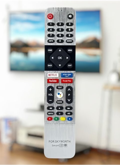 Remote Control for Skyworth Smart TV LCD LED TC, Series UC, UD, Q20, E20 Series TVs - Upgraded IR Skyworth Smart TV Remote with Short Keys