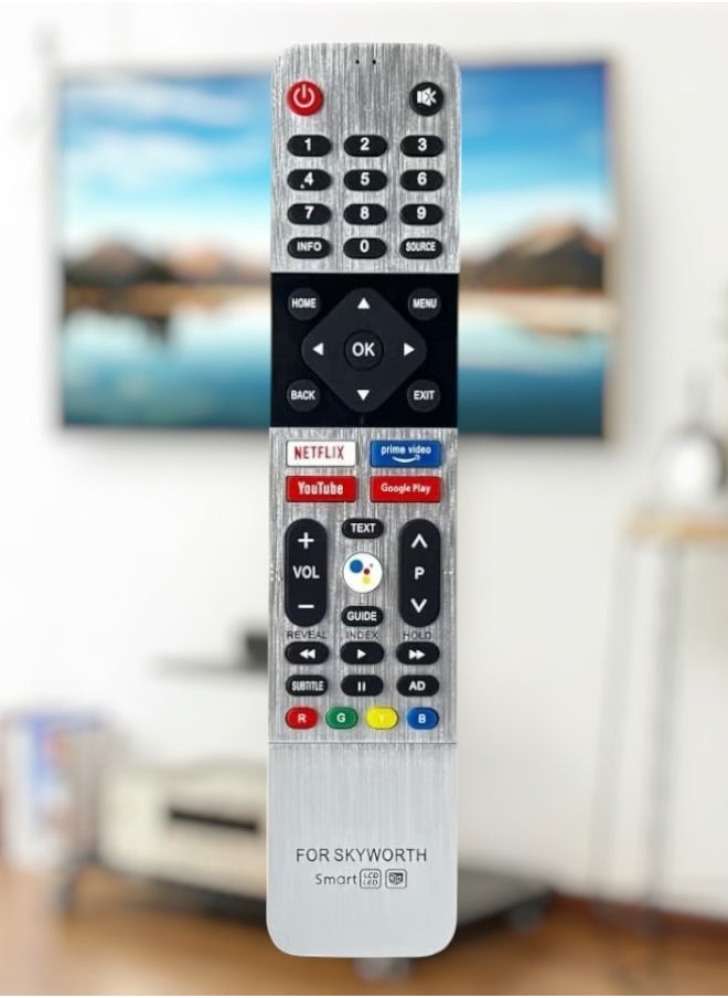 HuHa - Remote Control for Skyworth Smart TV LCD LED TC, Series UC, UD, Q20, E20 Series TVs - Upgraded IR Skyworth Smart TV Remote with Short Keys - Image 1