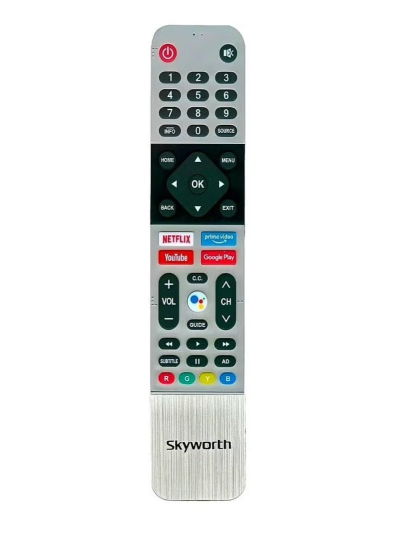 HuHa - Remote Control for Skyworth Smart TV LCD LED TC, Series UC, UD, Q20, E20 Series TVs - Upgraded IR Skyworth Smart TV Remote with Short Keys - Image 1