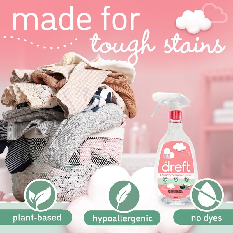 Dreft Stain Remover for Baby Clothes and Hypoallergenic Baby Stain Remover Spray Plus Travel Size Stain Treater Pen, 24 Fl Oz ( Pack of 2 + Stain Pen) - Image 2