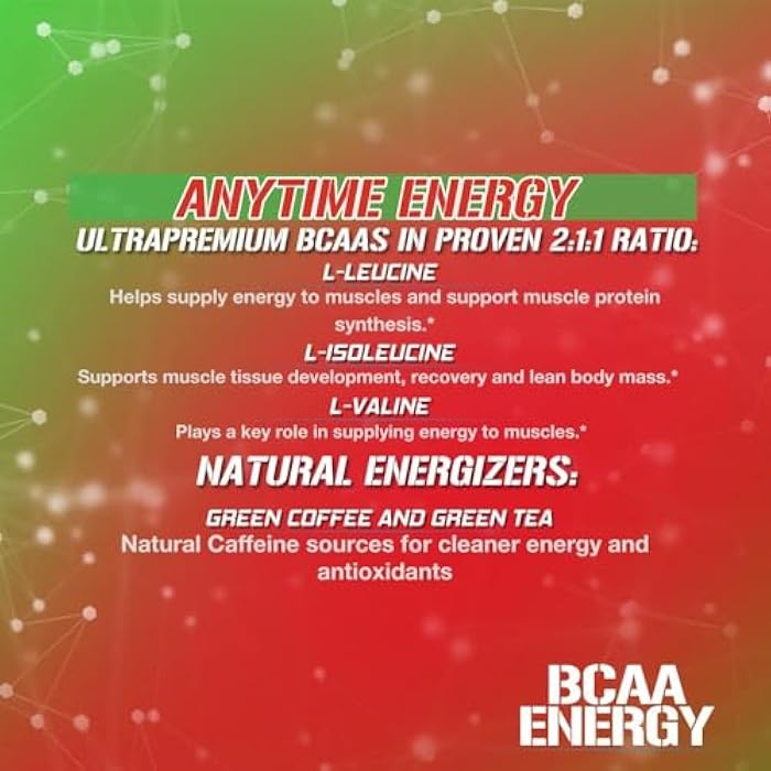 Evlution EVL BCAAs مسحوق الأحماض الأمينية - مسحوق طاقة BCAA قبل التمرين لاستعادة العضلات، النمو النحيف والتحمل - مشروب استعادة الترطيب بعد التمرين مع الكافيين الطبيعي - تشيري لايميد - Image 3