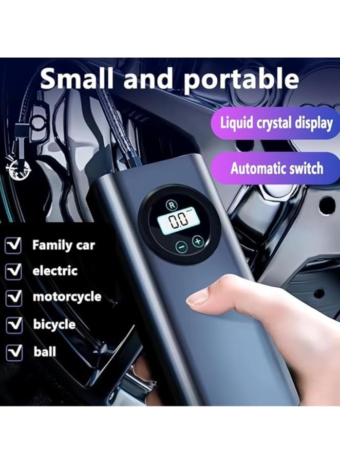 Generic Inflator Rechargeable Portable Air Compressor, 3000mAh Rechargeable Battery Tyre Inflator LCD Display Air Pump Inflator for Car Tyre, Motorcycle, Bike, Basketball, Other of inflatables  - Image 2