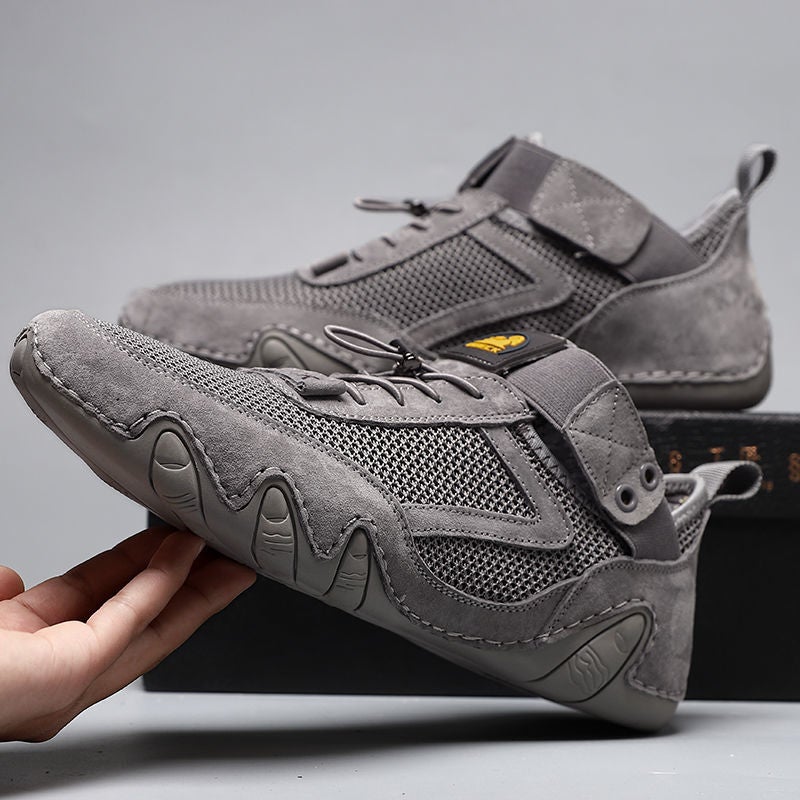 Lodi ram men's shoes 2022 new summer mesh shoes mesh trend casual shoes leather beanie shoes men's leather shoes gray 39 - Image 5