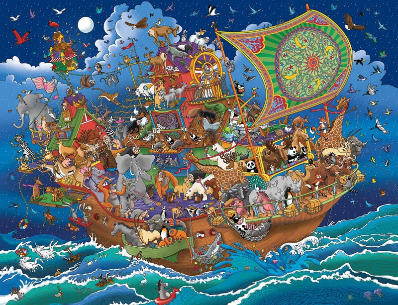 Springboks 400 Piece Family Jigsaw Puzzle Noahs Ark Made in USA - Image 4