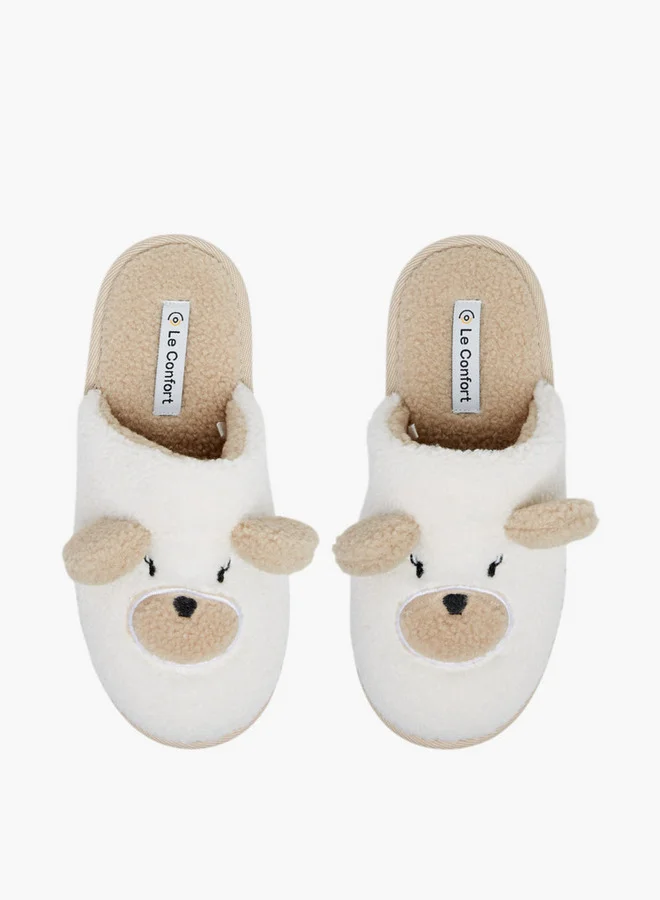 Le Confort Bear Applique Bedroom Slippers