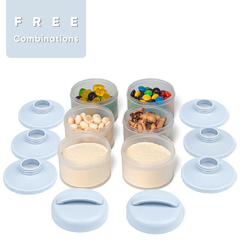 Termichy Stackable Formula Dispenser Portable Milk Powder Container, 2 Pack, Misty Blue - Image 3