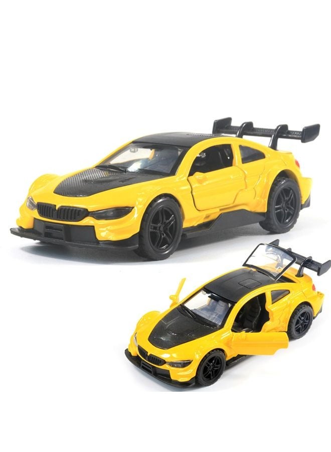 هالامودو 1:36 سبيكة السيارة الرياضية نموذج , سحب مرة أخرى لعبة السيارة , نموذج السيارة للأطفال ولد فتاة هدية , شاشة الجمع , أصفر - Image 1