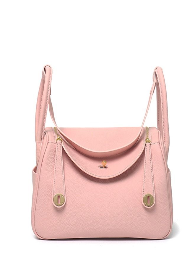 Loquat Leather One-Shoulder Portable Pillow Bag Pink  - Image 2