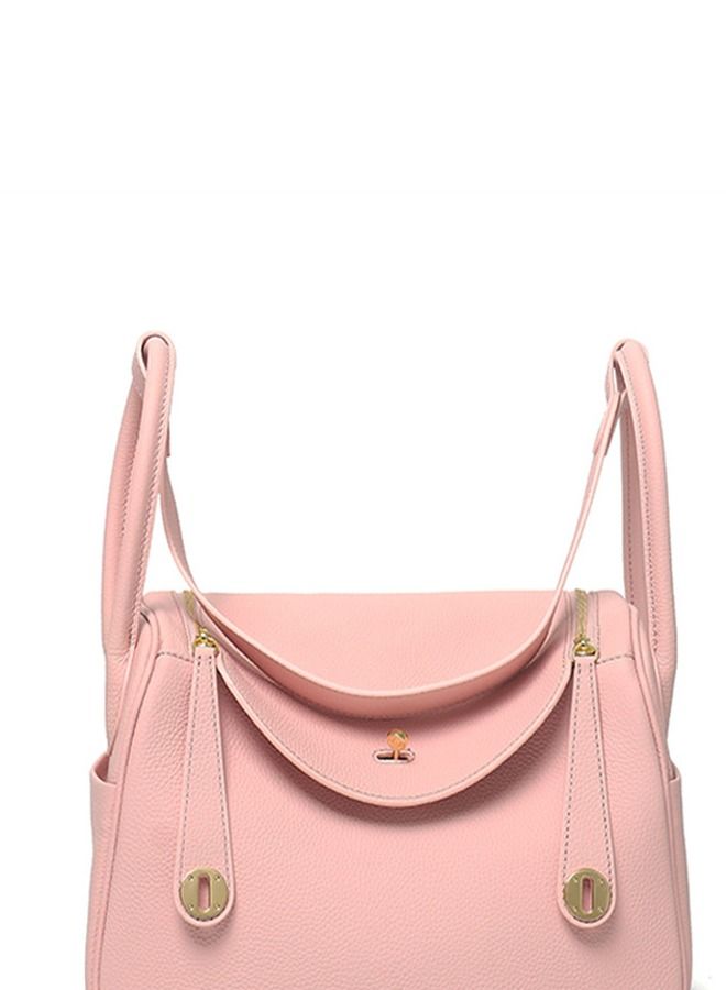 Loquat Leather One-Shoulder Portable Pillow Bag Pink  - Image 4