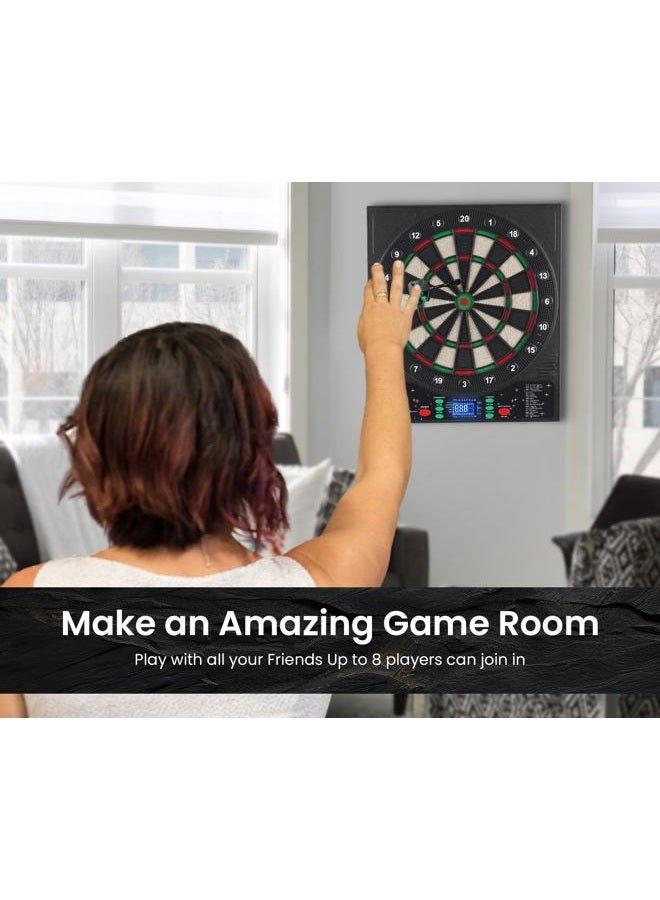 win.max Electronic Dart Board, LED Display Automatic Scoring Dartboard Sets for Adults with 12 Darts 100 Soft Tips, Dart Board Electronic Scoreboard, Power Adapter, Outdoor - Image 5