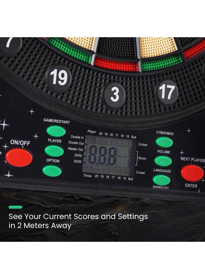 win.max Electronic Dart Board, LED Display Automatic Scoring Dartboard Sets for Adults with 12 Darts 100 Soft Tips, Dart Board Electronic Scoreboard, Power Adapter, Outdoor - Image 2