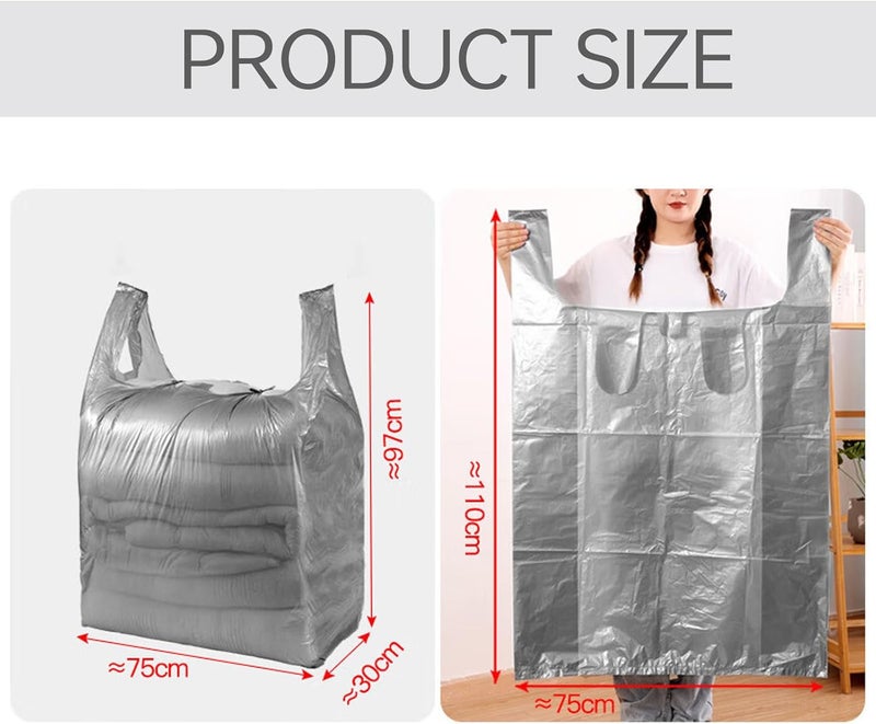 Maykela 10 PCS Extra-Large Capacity Packing Bag Thickened Quilt Storage Bag Vest Plastic Storage Bags Large Moving Collection Carrying Luggage Bags Moisture-proof Clothes Storage Bag-75 * 110CM - Image 2
