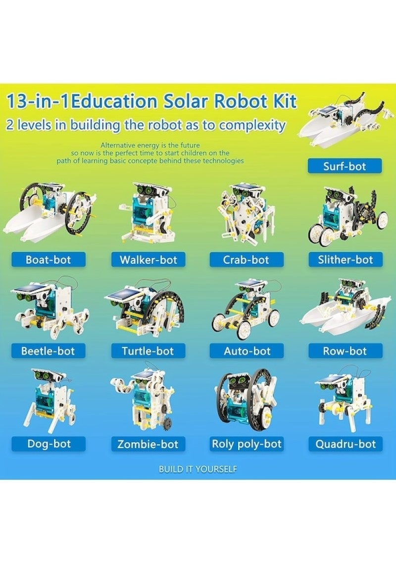 Stem 13'ü 1 Arada Güneş Enerjisi Robotları Oluşturma Oyuncak, Eğitim Deneyi Dıy Robotik Kiti, Çocuklar İçin Robotik Set - Image 4