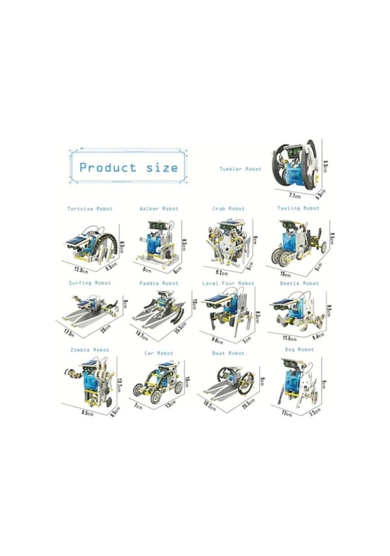 Stem 13'ü 1 Arada Güneş Enerjisi Robotları Oluşturma Oyuncak, Eğitim Deneyi Dıy Robotik Kiti, Çocuklar İçin Robotik Set - Image 3