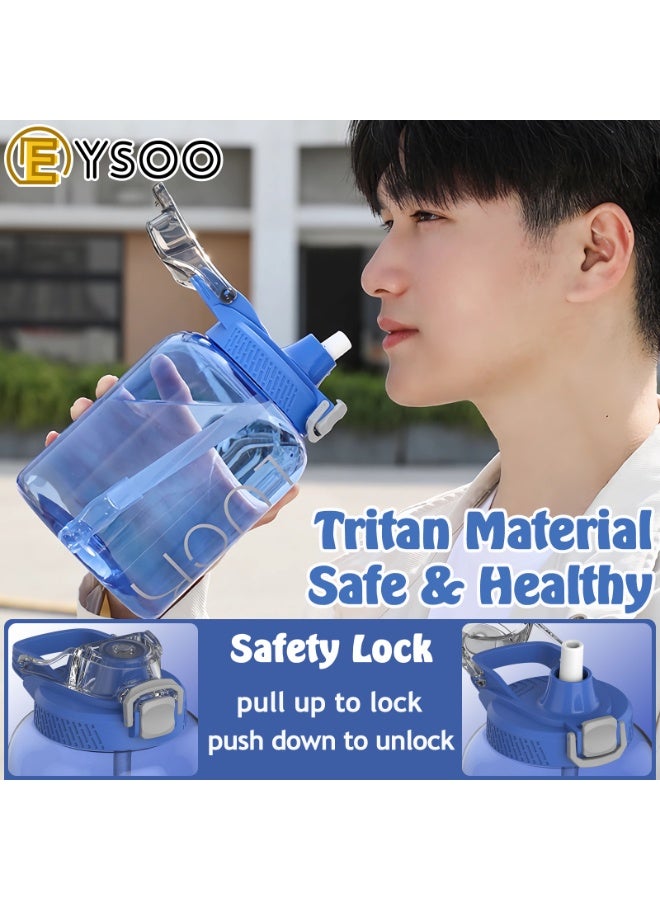 EYSOO Sports Water Bottle 1500ml / 50oz Water Bottle BPA Free Leakproof Big Water Jug Drinking Water Bottle with Handle & Straw for Gym Fitness Workouts - Image 3