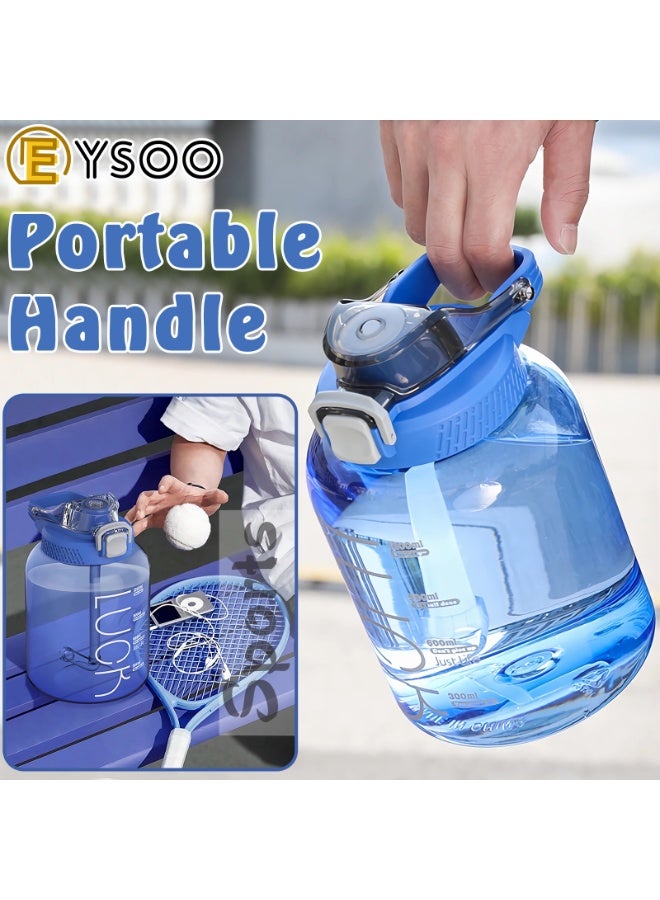 EYSOO Sports Water Bottle 1500ml / 50oz Water Bottle BPA Free Leakproof Big Water Jug Drinking Water Bottle with Handle & Straw for Gym Fitness Workouts - Image 4