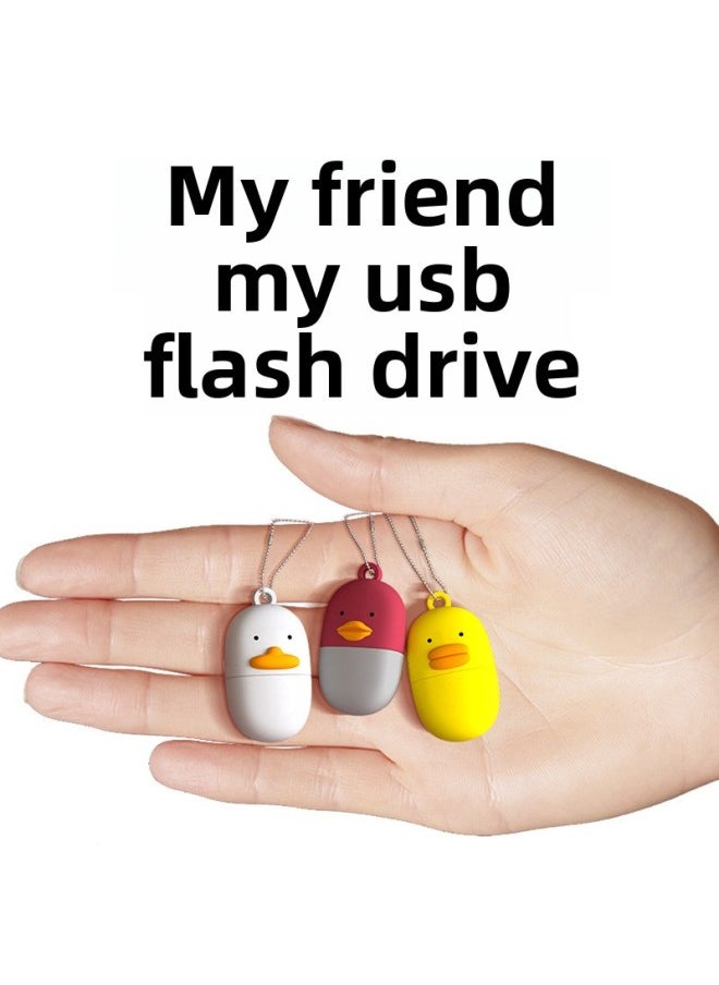 Creative Mini Mobile Phone Computer Cartoon Dual-use U Disk Cute Personality U Disk Student Usb Computer U Disk-Color:Sausage Duck-Capacity:4GB  - Image 4