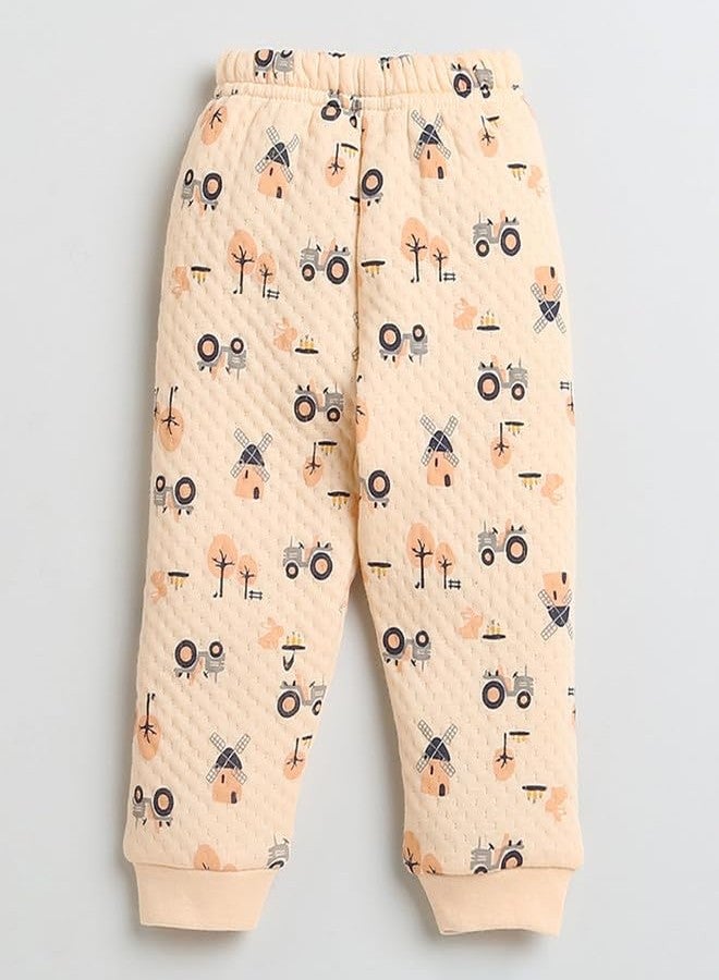 BUMZEE Light Orange Boys Full Sleeves Polyfill Winter Wear Set Age - 6-9 Months (Peb9817D-log) - Image 4