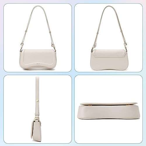 Keyli حقيبة كايلي الكتف للنساء - حقائب كروس بودي ميني - حقيبة يد كلاسيكية عتيقة - حقيبة مقاومة للماء من جلد نباتي - حقيبة كلاتش - حقيبة توت - حقيبة هوبو - حقائب مصممة بحزام قابل للتعديل - بيج - Image 5